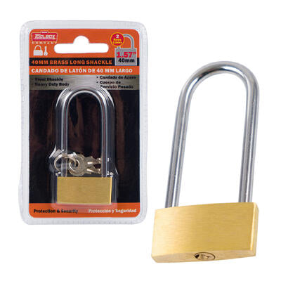 brass long shackle padlocks - 40mm - bulk -- 48 per case