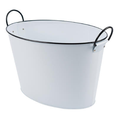 white metal buckets with handle - 15 in - - -- 12 per case