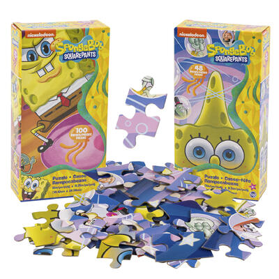 sponge bob squarepants puzzle pack - 100pc & 48pc -- 6 per case