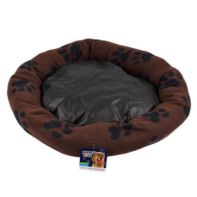 luxury pet bed - 21 - brown w/ black paws -- 12 per case