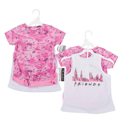 friends 3-piece t-shirt and shorts set - bulk -- 48 per case