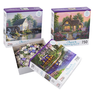 peace and tranquility puzzle - 750 pieces - 6 pack assortment -- 6 per case