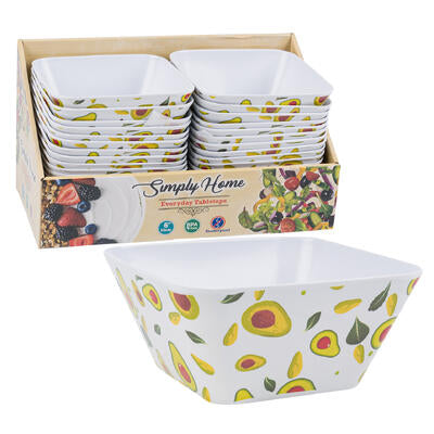 simply home square bowls - avocado design - 24 pack -- 24 per case