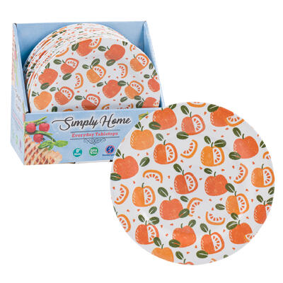 simply home salad plates - 8 in - oranges design -- 24 per case