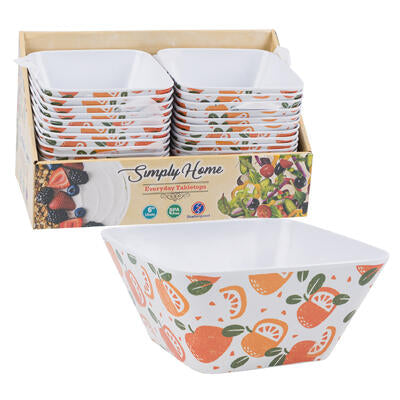 simply home square bowls - oranges design -- 24 per case