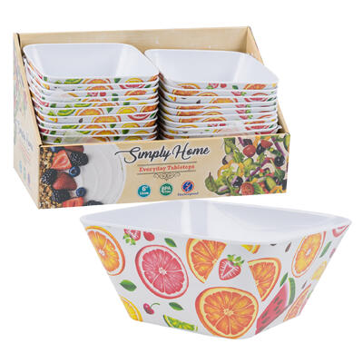 simply home square bowls - fruit design -- 24 per case