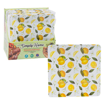 simply home dessert plate - 8 in - lemons design -- 24 per case