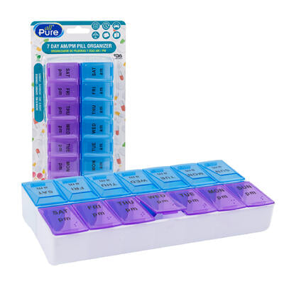 all pure 7 day am/pm pill case organizer -- 48 per case