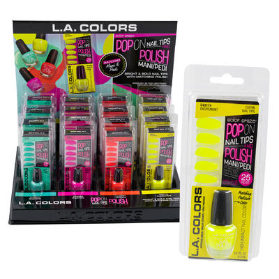 la colors pop on nail tips and polish - 24pcs/case -- 24 per case