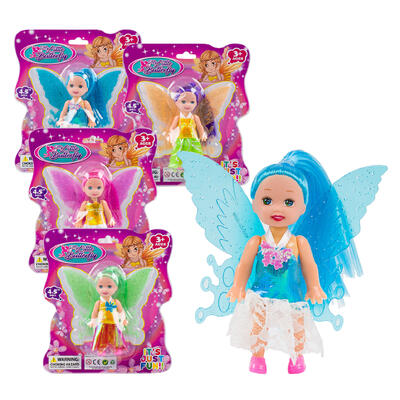 butterfly dolls - 3.5 - 4 inches - assorted colors -- 48 per case