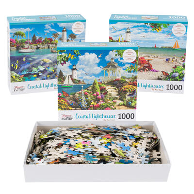 new arrivals 1000pc coastal lighthouse puzzle -- 6 per case