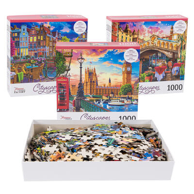 1000pc cityscapes puzzles - assorted -- 6 per case