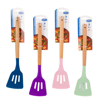 skimmer turner - wooden handle - 12.7in -- 48 per case