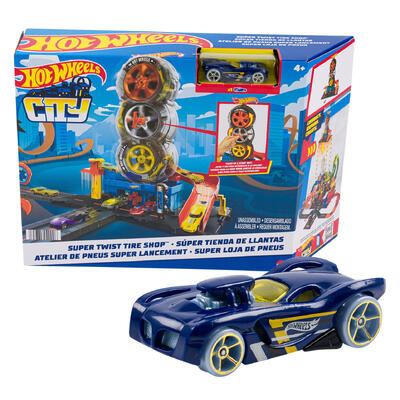 hot wheels super twist tire shop playset -- 2 per case