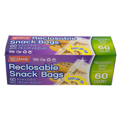 mr. handy 60pc reclosable snack bag -- 24 per case