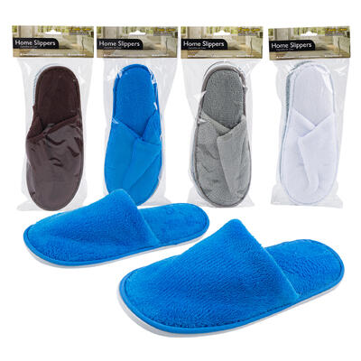 simply home slippers- 4 assorted colors -- 72 per case