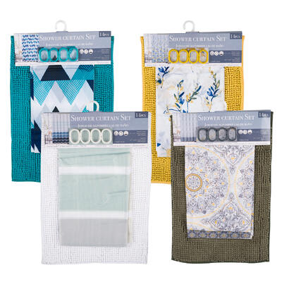 14pc shower curtain set -- 12 per case