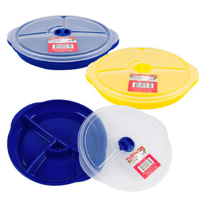mr. handy 3- section plastic food storage- 27oz -- 48 per case