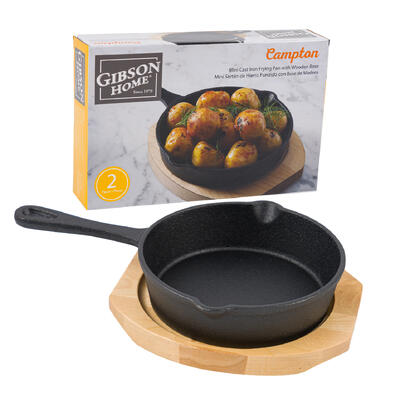 gibson frying pan w wooden base- 5.3 -- 6 per case