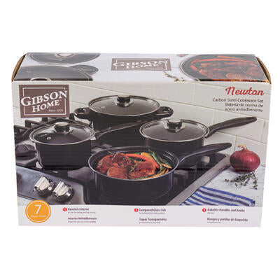 gibson non- stick cookware set- black -- 3 per case