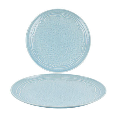 round dessert plate- 8.74 - aqua -- 4 per case