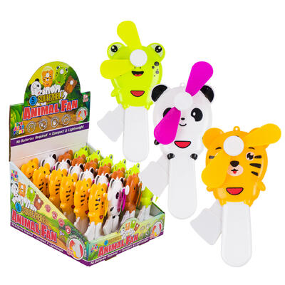 handheld animals fan- 5 - 4 assortments -- 96 per case