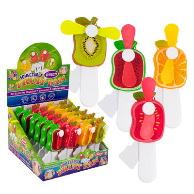 handheld fruit shaped fan- 5 - 4 assortments -- 96 per case