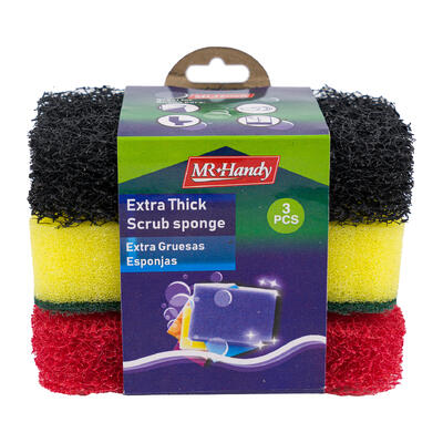 mr. handy 3pc sponge set- assorted colors -- 48 per case