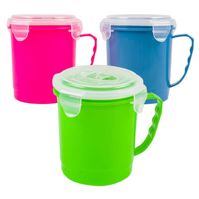 plastic soup cup- 23.6oz- 4 assorted colors -- 48 per case