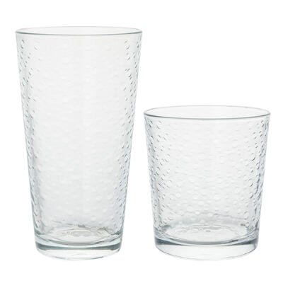 glass tumbler- 2 assorted sizes -- 16 per case