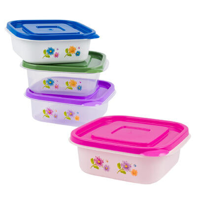 container- 50oz- flower print- 4 assortments -- 48 per case