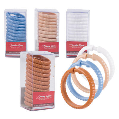 simply home 12pc shower curtain hooks- assorted -- 72 per case