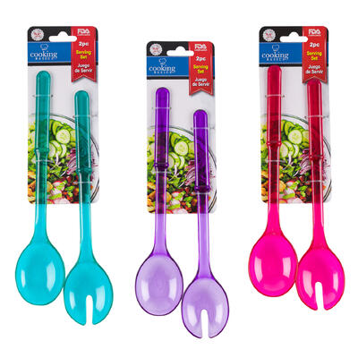 cooking basics 2pc plastic salad tongs- assorted -- 48 per case