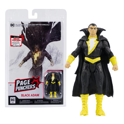 dc black adam action figure w comic book- 3 -- 6 per case