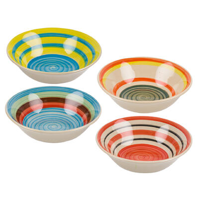 hand painted bowl- 7 - 4 assorted color designs -- 36 per case