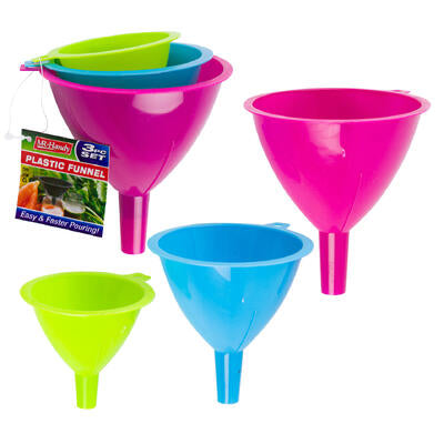 mr. handy 3pc plastic funnel set- 2 liters -- 48 per case
