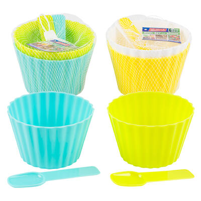 mr. handy 4pc bowl set w spoon- 2 assortments -- 48 per case