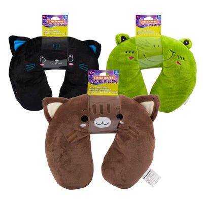 little mimos animal travel pillow- 12 - assorted -- 12 per case