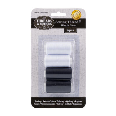 4pc sewing thread set- black and white -- 36 per case