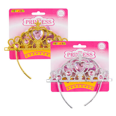 princess crown w diamond- gold and silver -- 24 per box
