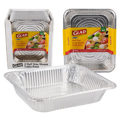glad 2pc rectangular pan- silver- 12.5 l -- 24 per case