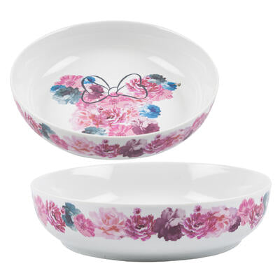 porcelain bowl- 8.6 x2.05 - pink and white -- 16 per case