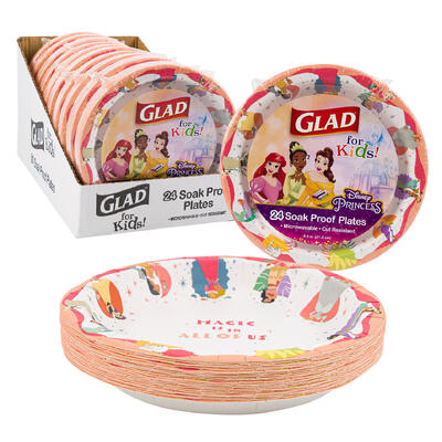 disney princess 24pc glad paper plates- 8.5 -- 10 per case
