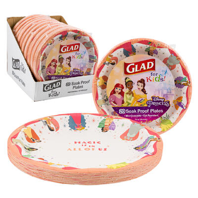 disney princess 20pc glad paper plate- 10 -- 10 per case