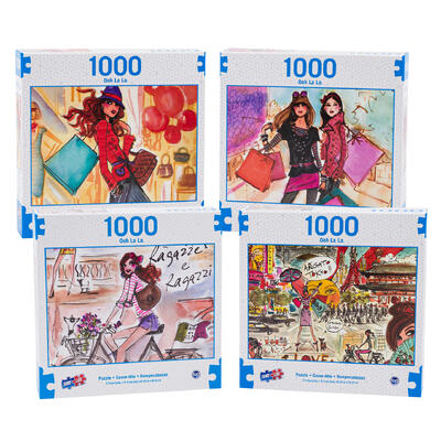 ooh la la 1000pc puzzle- 4 assortments -- 6 per case