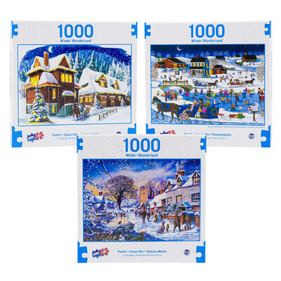 winter wonderland 1000pc puzzle- 4 assortments -- 6 per case