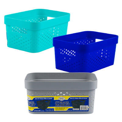 simply home plastic basket- 10 lx7 w- assorted -- 36 per case