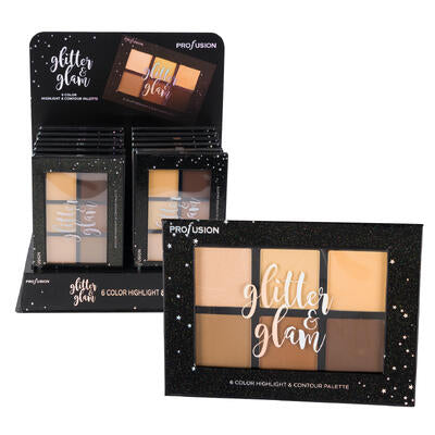pro fusion highlight and contour make-up palette -- 12 per case