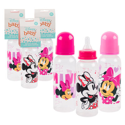 minnie mouse baby bottle- 9oz- 3 assortments -- 36 per case
