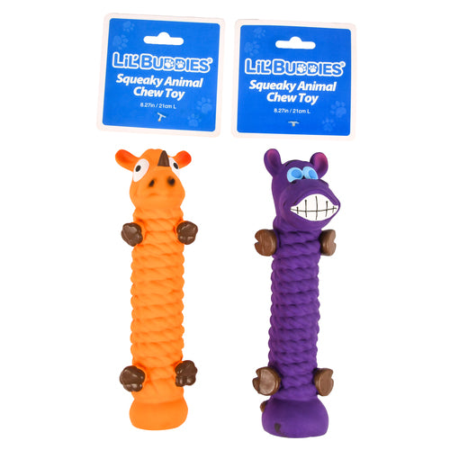 lil buddies pet chewing squeaky animal w asst clrs -- 12 per box